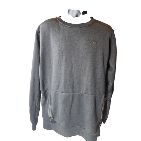 Volcom Skull Sweatshirt Mens Large Zip Pockets Quilted Panels Streetwear Graphic - Picture 10 of 12